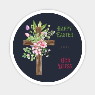 Floral Happy Easter God Bless Design Magnet